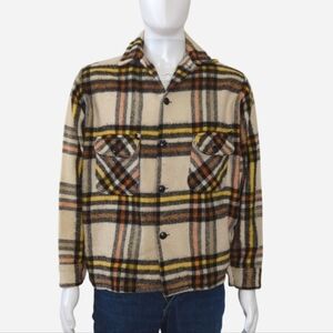 Vintage 1970’s Bellville Wool multicoloured plaid flannel camp jacket lumberjack